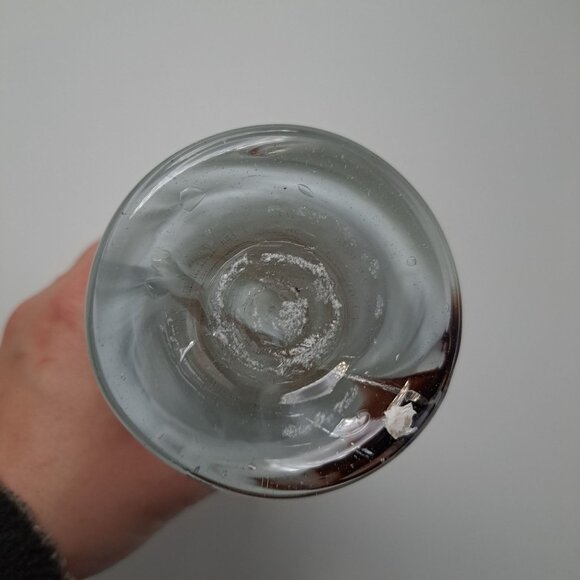 Hand Blown Murano Style Art Glass Vase Brown Swirl Design Mexico Vintage - Picture 10 of 11